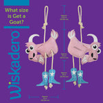 Reference Chart: Visual measurement guide illustrating exact measurement points (overall length, top hanging rope, main body height, bottom rope/boots, and width). Chart information can also be found in tab of additional size information under size guide icon for text only of visual chart.