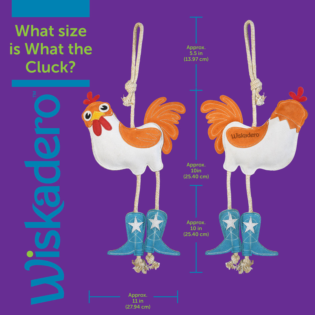 Reference Chart: Visual measurement guide illustrating exact measurement points (overall length, top hanging rope, main body height, bottom rope/boots, and width). Chart information can also be found in tab of additional size information under size guide icon for text only of visual chart.